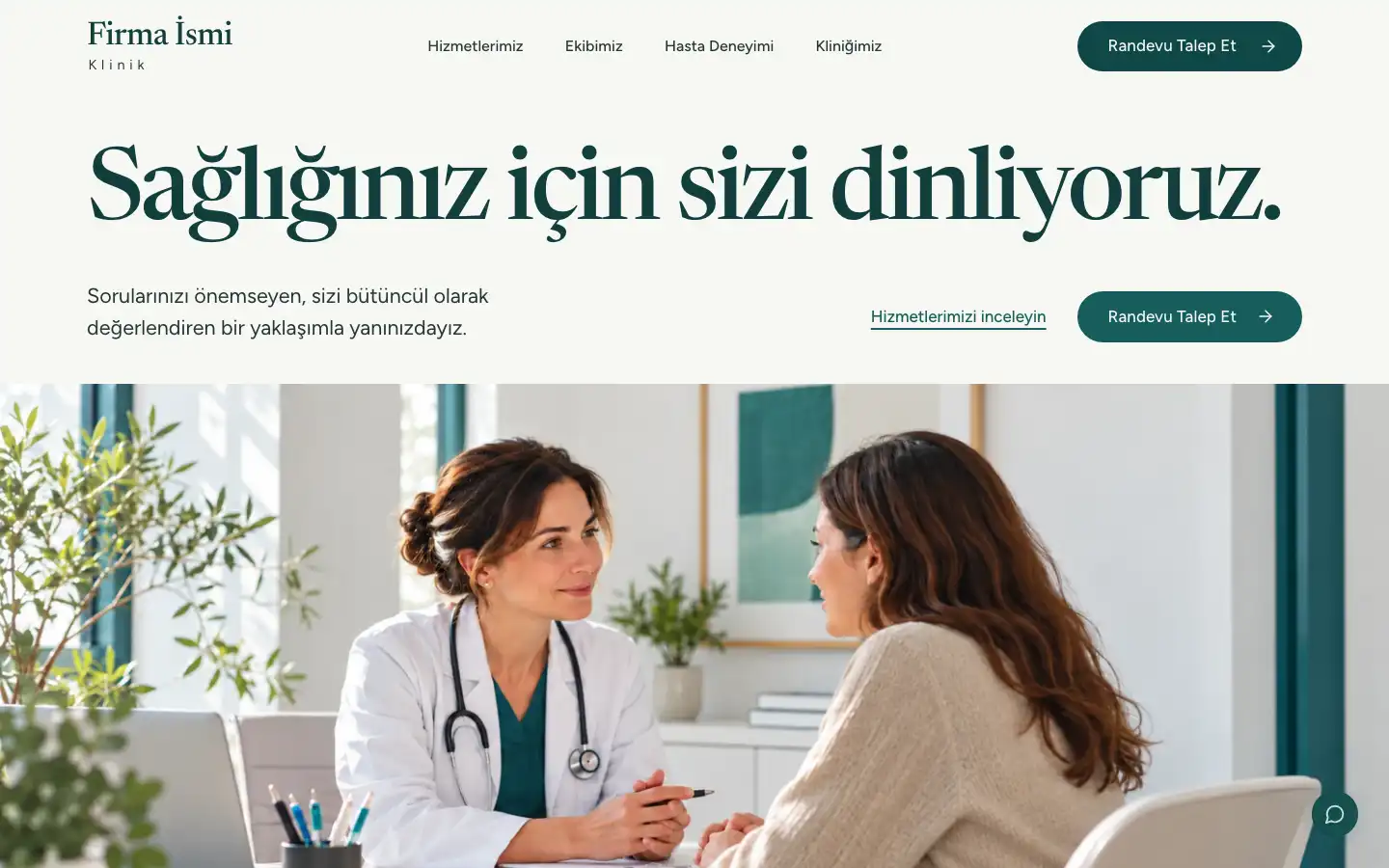 Doktor web sitesi örneği ekran görüntüsü