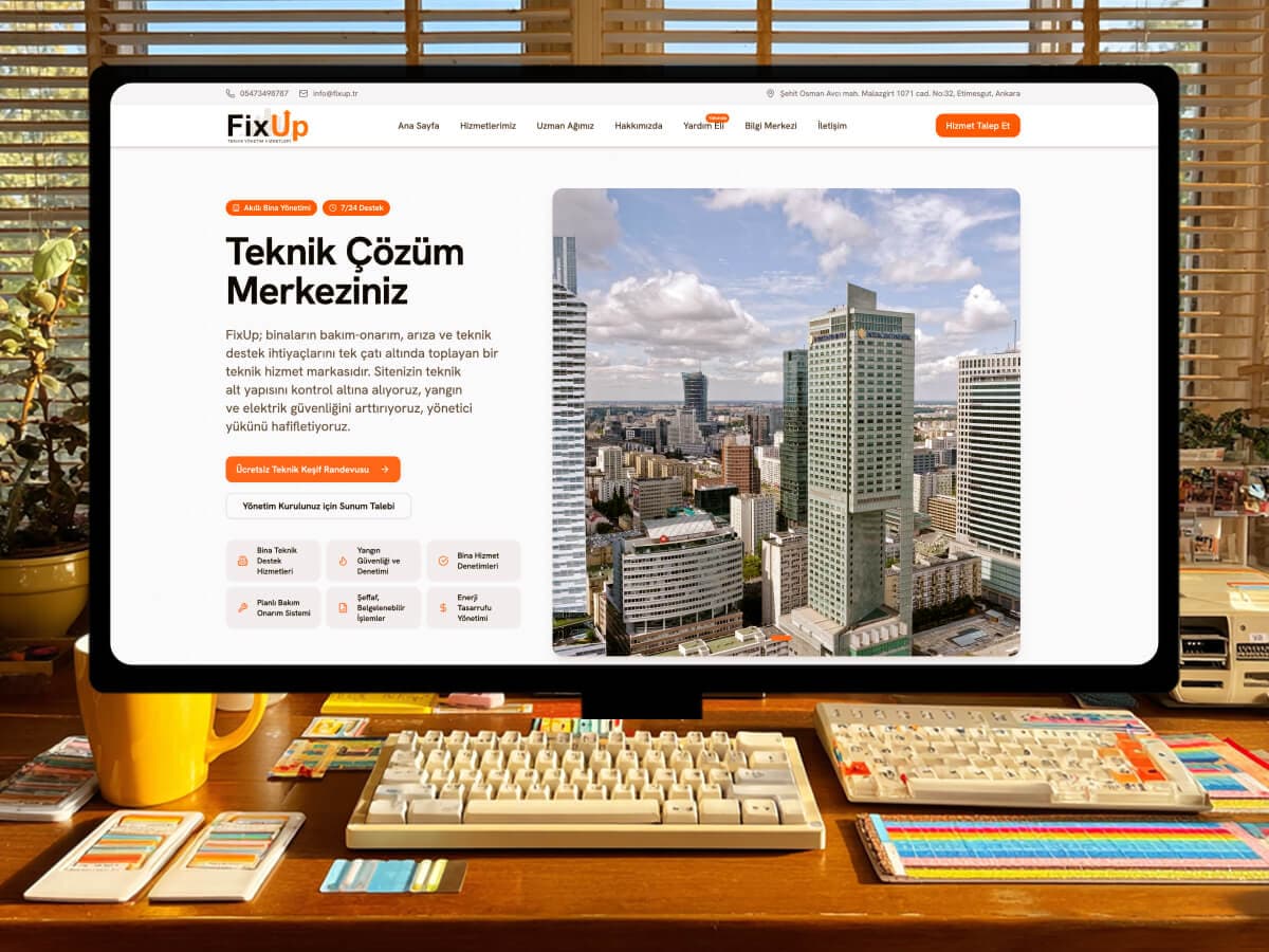 FixUp Teknik Yönetim Hizmetleri Web Tasarım Görüntüsü